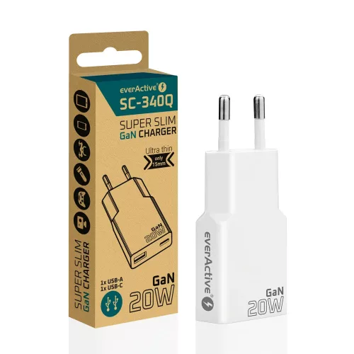 everActive SUPER SLIM SC-340Q GaN síťová nabíječka