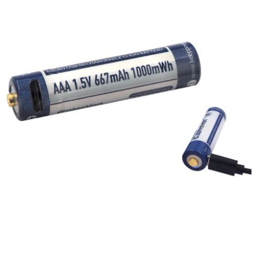 2 ks lithium-iontové baterie Keeppower AAA 1,5 V 1000 mWh (dobíjení přes micro USB)