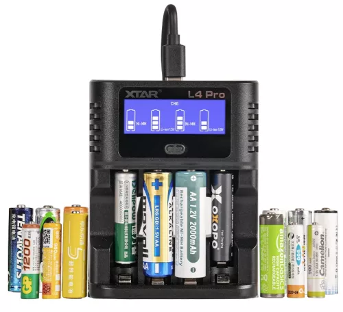  XTAR L4 Pro chytrá nabíječka pro AA/AAA 1,2V NI-MH a 1,5V lithiové baterie