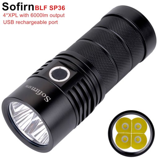 Sofirn SP36 4x XP-L2 6000LM Q8 Driver Vícenásobný provozní postup 2A Rychlá USB dobíjecí svítilna