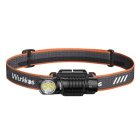   Wurkkos HD12 Mini úhlová svítilna, bílý a červený paprsek, USB-C nabíjecí 14500/AA čelovka, s jednoduchým ovládáním/nastavitelným páskem