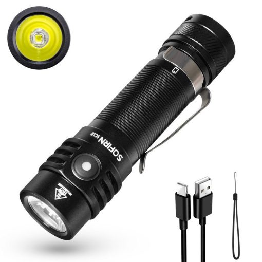 Sofirn SC18 1800lm EDC svítilna USB C dobíjecí SST40 LED 18650 svítilna TIR Optics Lens Lantern s indikátorem napájení
