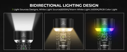 Wurkkos TS27 super jasná svítilna s 3200 lumeny, dosahem 845 m a baterií 15 000 mAh