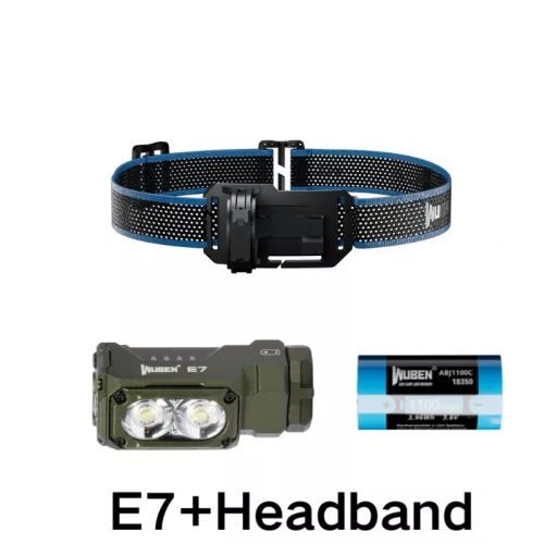 Wuben E7 SET 1800 lumens čelovky, zelená, 6500K 