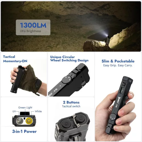 Nabíjecí svítilna WUBEN X5 – 1300 lumenů, 6 režimů svícení