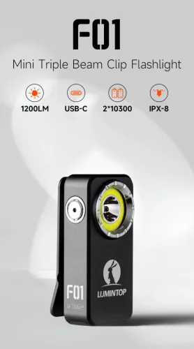 Lumintop F01 EDC svítilna s výkonem až 1200 lumenů a dosahem 182 metrů